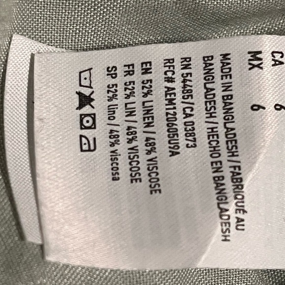 American Eagle Green Cargo Linen Blend Shorts Sz 6 - Picture 6 of 6